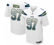 Men's Los Angeles Chargers #97 Joey Bosa Elite White Road Drift Fashion Football Jersey