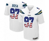 Men's Los Angeles Chargers #97 Joey Bosa Elite White Road USA Flag Fashion Football Jersey