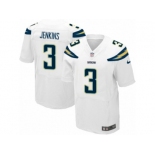 Men's Nike Los Angeles Chargers #3 Rayshawn Jenkins Elite White NFL Jersey