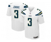 Men's Nike Los Angeles Chargers #3 Rayshawn Jenkins Elite White NFL Jersey