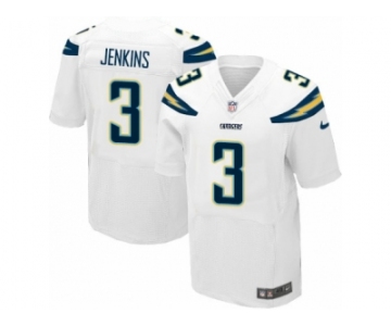 Men's Nike Los Angeles Chargers #3 Rayshawn Jenkins Elite White NFL Jersey