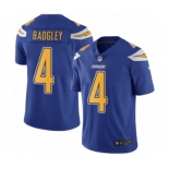 Men's Nike Los Angeles Chargers #4 Michael Badgley Elite Electric Blue Rush Vapor Untouchable NFL Jersey