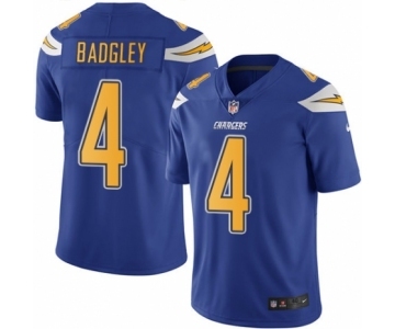 Men's Nike Los Angeles Chargers #4 Michael Badgley Elite Electric Blue Rush Vapor Untouchable NFL Jersey