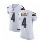 Men's Nike Los Angeles Chargers #4 Michael Badgley White Vapor Untouchable Elite Player NFL Jersey