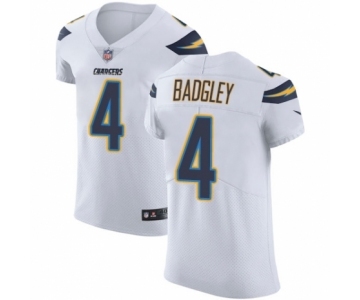 Men's Nike Los Angeles Chargers #4 Michael Badgley White Vapor Untouchable Elite Player NFL Jersey