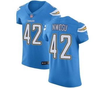 Men's Nike Los Angeles Chargers #42 Uchenna Nwosu Electric Blue Alternate Vapor Untouchable Elite Player NFL Jersey