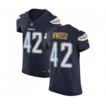 Men's Nike Los Angeles Chargers #42 Uchenna Nwosu Navy Blue Team Color Vapor Untouchable Elite Player NFL Jersey