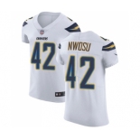 Men's Nike Los Angeles Chargers #42 Uchenna Nwosu White Vapor Untouchable Elite Player NFL Jersey