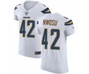 Men's Nike Los Angeles Chargers #42 Uchenna Nwosu White Vapor Untouchable Elite Player NFL Jersey