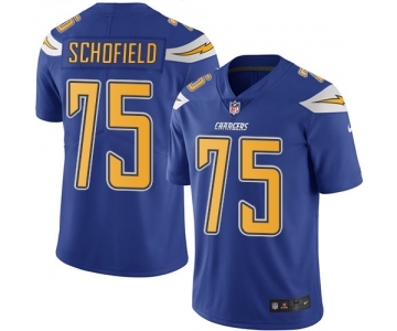 Men's Nike Los Angeles Chargers #75 Michael Schofield Elite Electric Blue Rush Vapor Untouchable NFL Jersey