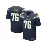 Men's Nike Los Angeles Chargers #76 Russell Okung Elite Navy Blue Team Color NFL Jersey