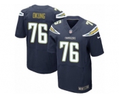 Men's Nike Los Angeles Chargers #76 Russell Okung Elite Navy Blue Team Color NFL Jersey