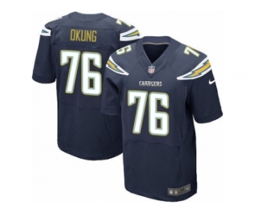 Men's Nike Los Angeles Chargers #76 Russell Okung Elite Navy Blue Team Color NFL Jersey