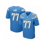 Men's Nike Los Angeles Chargers #77 Forrest Lamp Elite Electric Blue Alternate NFL Jersey