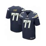 Men's Nike Los Angeles Chargers #77 Forrest Lamp Elite Navy Blue Team Color NFL Jersey