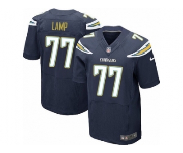 Men's Nike Los Angeles Chargers #77 Forrest Lamp Elite Navy Blue Team Color NFL Jersey