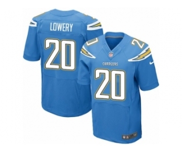 Men's Nike San Diego Chargers #20 Dwight Lowery Elite Electric Blue Alternate NFL Jersey