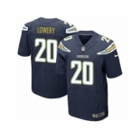 Men's Nike San Diego Chargers #20 Dwight Lowery Elite Navy Blue Team Color NFL Jersey