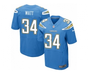 Men's Nike San Diego Chargers #34 Derek Watt Elite Electric Blue Alternate NFL Jersey