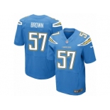 Men's Nike San Diego Chargers #57 Jatavis Brown Elite Electric Blue Alternate NFL Jersey