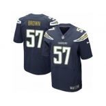 Men's Nike San Diego Chargers #57 Jatavis Brown Elite Navy Blue Team Color NFL Jersey