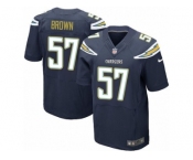 Men's Nike San Diego Chargers #57 Jatavis Brown Elite Navy Blue Team Color NFL Jersey