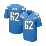 Men's Nike San Diego Chargers #62 Max Tuerk Elite Electric Blue Alternate NFL Jersey