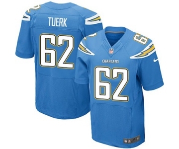 Men's Nike San Diego Chargers #62 Max Tuerk Elite Electric Blue Alternate NFL Jersey