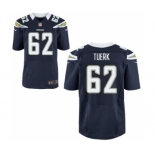 Men's Nike San Diego Chargers #62 Max Tuerk Elite Navy Blue Team Color NFL Jersey