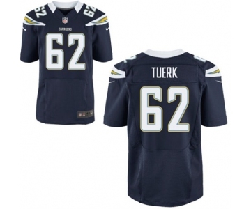 Men's Nike San Diego Chargers #62 Max Tuerk Elite Navy Blue Team Color NFL Jersey