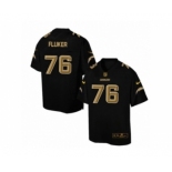 Men's Nike San Diego Chargers #76 D.J. Fluker Elite Black Pro Line Gold Collection NFL Jersey