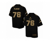 Men's Nike San Diego Chargers #76 D.J. Fluker Elite Black Pro Line Gold Collection NFL Jersey