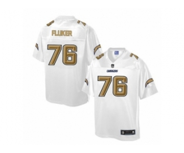 Men's Nike San Diego Chargers #76 D.J. Fluker Elite White Pro Line Fashion NFL Jersey