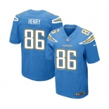 Men's Nike San Diego Chargers #86 Hunter Henry Elite Electric Blue Alternate NFL Jersey