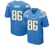 Men's Nike San Diego Chargers #86 Hunter Henry Elite Electric Blue Alternate NFL Jersey