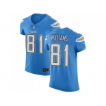 Nike Los Angeles Chargers #81 Mike Williams Electric Blue Alternate Men Stitched NFL Vapor Untouchable Elite Jersey