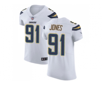 Nike Los Angeles Chargers #91 Justin Jones White Men Stitched NFL Vapor Untouchable Elite Jersey