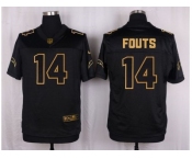 Nike San Diego Chargers #14 Dan Fouts Black Pro Line Gold Collection Jersey[Elite]