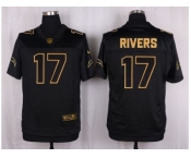 Nike San Diego Chargers #17 Philip Rivers Black Pro Line Gold Collection Jersey[Elite]