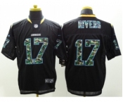 Nike San Diego Chargers #17 Philip Rivers Black jerseys(Elite Camo Fashion)