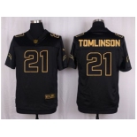 Nike San Diego Chargers #21 LaDainian Tomlinson Black Pro Line Gold Collection Jersey[Elite]