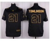 Nike San Diego Chargers #21 LaDainian Tomlinson Black Pro Line Gold Collection Jersey[Elite]