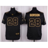 Nike San Diego Chargers #28 Melvin Gordon Black Pro Line Gold Collection Jersey[Elite]