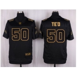 Nike San Diego Chargers #50 Manti Te'o Black Pro Line Gold Collection Jersey[Elite]