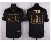 Nike San Diego Chargers #50 Manti Te'o Black Pro Line Gold Collection Jersey[Elite]