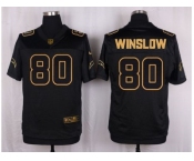 Nike San Diego Chargers #80 Kellen Winslow Black Pro Line Gold Collection Jersey[Elite]