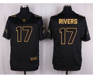 nike nfl jerseys san diego chargers #17 rivers black gold collection[Elite]