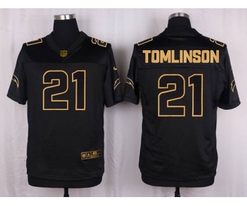 nike nfl jerseys san diego chargers #21 tomlinson black gold collection[Elite]