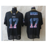 nike san diego charger #17 rivers black [Elite USA flag fashion]