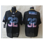 nike san diego charger #32 weddle black [Elite USA flag fashion]